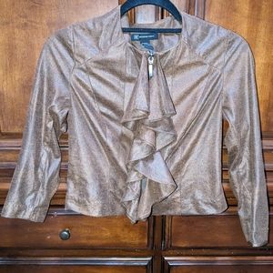 XS brown blazer with ruffles